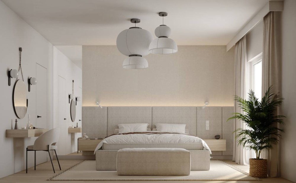 Przestrzeń zachęcająca do relaksu - styl boho - sypialnia Przestrzeń zachęcająca do relaksu - styl boho - sypialnia