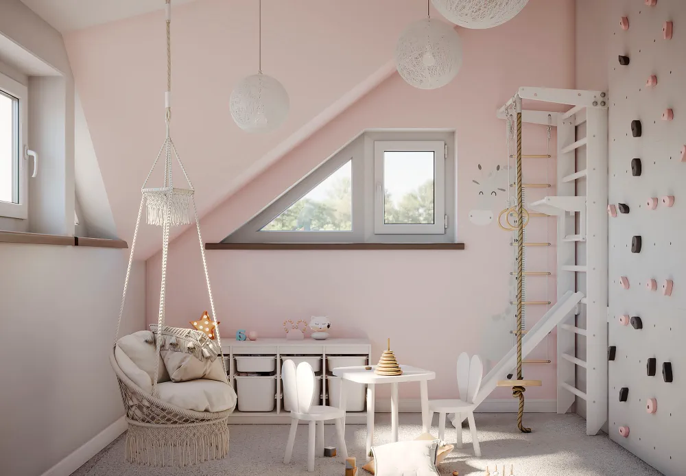 Projekt pokoju dla dziewczynki - kącik zabaw Projekt pokoju dla dziewczynki - kącik zabaw